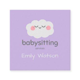Cute Kawaii Cloud Pink Gray Babysitter  Square