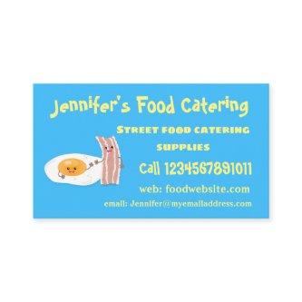 Cute kawaii egg and bacon cartoon illustration