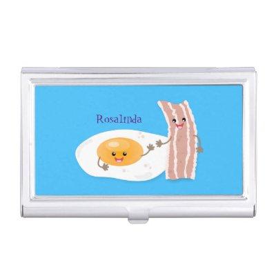 Cute kawaii egg and bacon cartoon illustration  case