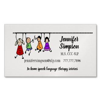 Cute Kids Cartoon Holding Speech Words  Magnet