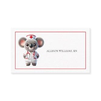 Cute Koala Bear Nurse with Red Stethoscope