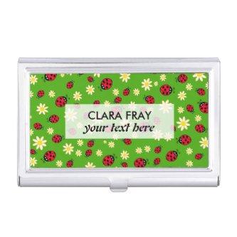 cute ladybug and daisy flower pattern green  holder