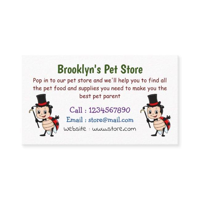 Cute ladybug with top hat and tie cartoon