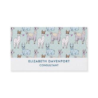 Cute Llama Pattern on Polka Dots
