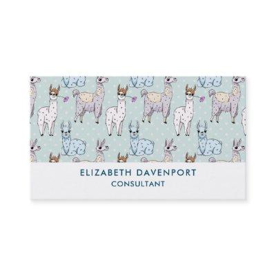 Cute Llama Pattern on Polka Dots