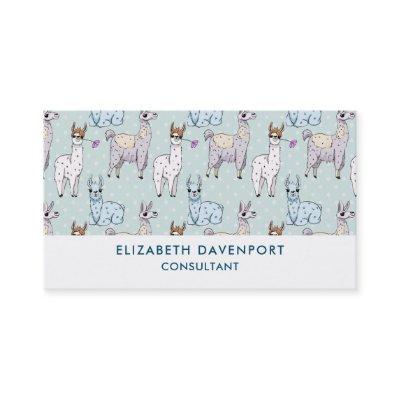 Cute Llama Pattern on Polka Dots