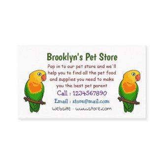Cute lovebird cartoon parrot
