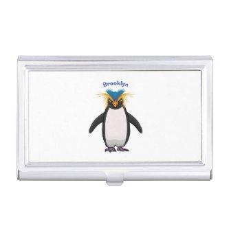 Cute macaroni penguin cartoon illustration  case