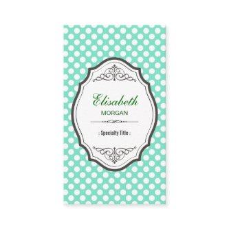 Cute Mint Green Polka Dots Elegant Vintage Frame