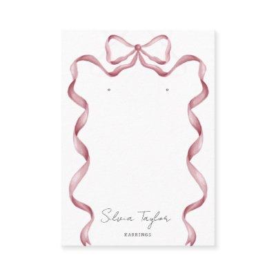 cute modern pink bow ribbon earring display