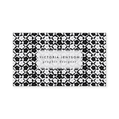 Cute Monochrome Flowers Diamond Geometric Pattern