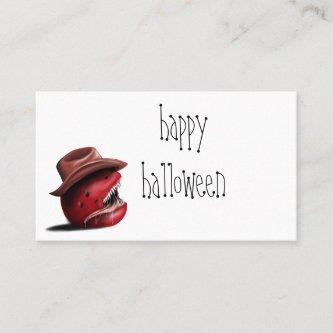 cute monster halloween postcard