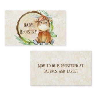 Cute Moose Greenery Wood Slice Baby Registry