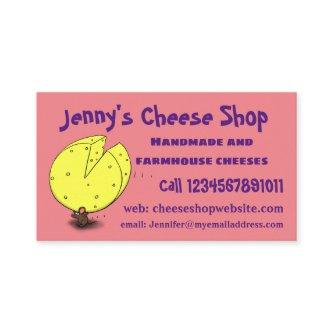 Cute mouse with cheese cartoon illustration