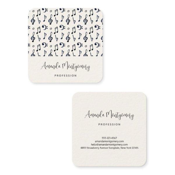 Cute Musical Notes Pattern Square