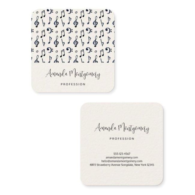 Cute Musical Notes Pattern Square