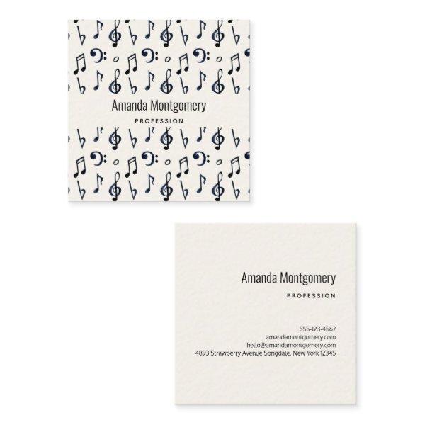 Cute Musical Notes Pattern Square