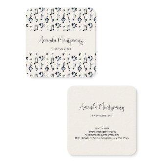 Cute Musical Notes Pattern Square