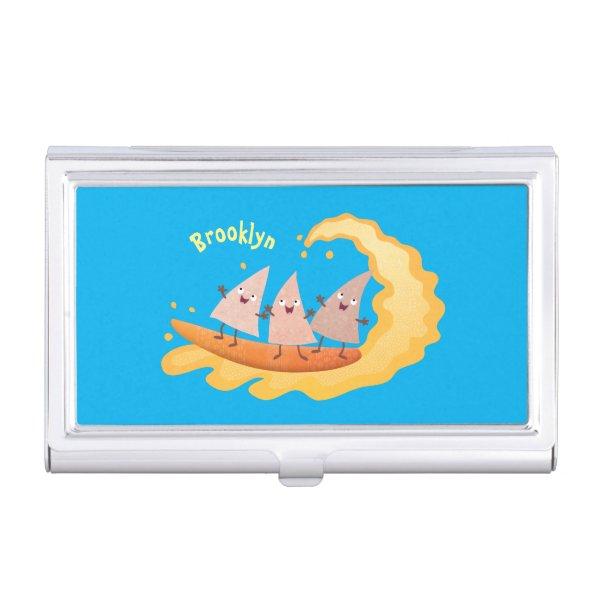 Cute nachos corn chips surfing cartoon   case