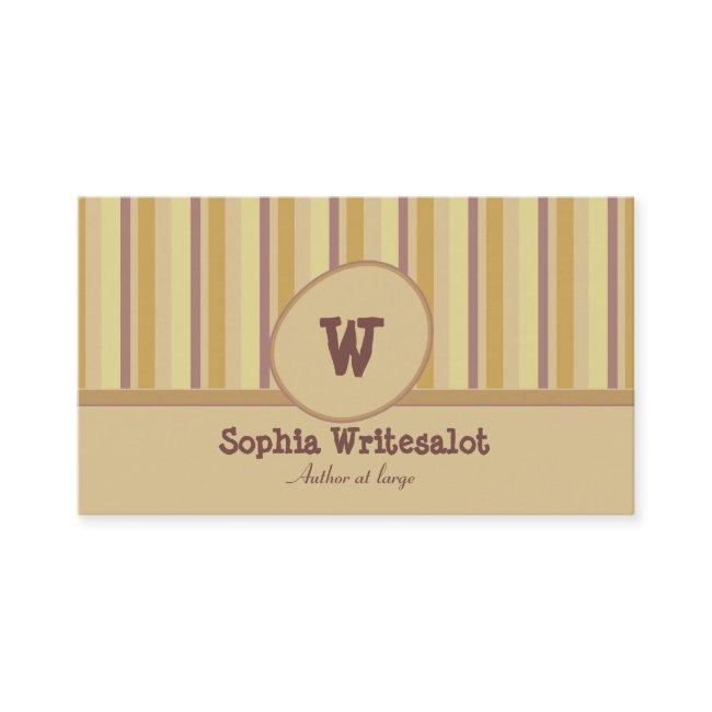 Cute neutral colors striped monogram