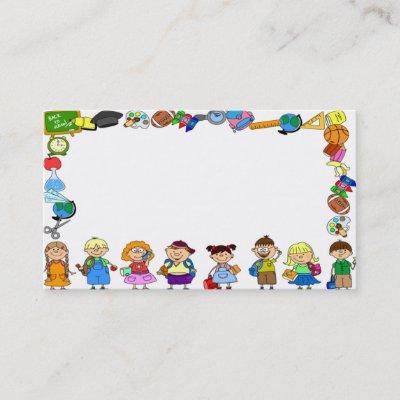 cute nice lovely businesscard for children and fun
