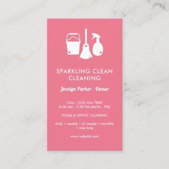 Cute One Sided Pink White Cleaning Supplies