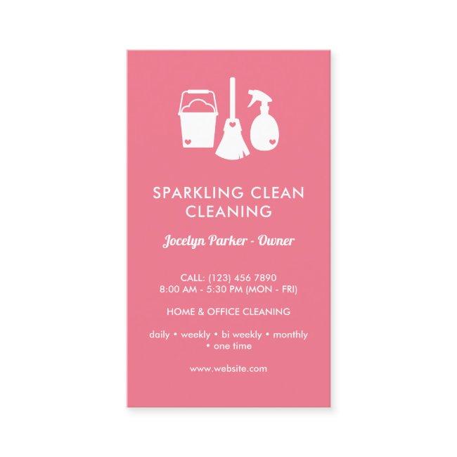 Cute One Sided Pink White Cleaning Supplies