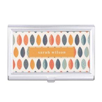 Cute Orange Blue Custom Leafy Botanical Pattern  Case