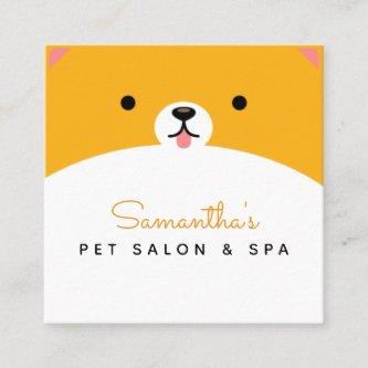 Cute Orange Pet Face Animal Care Salon Spa Modern  Square