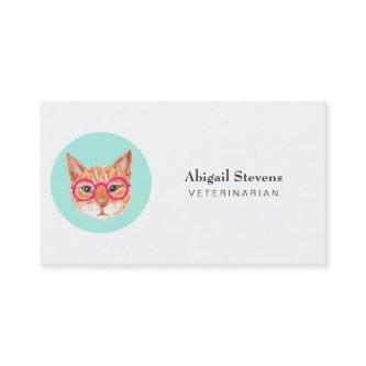 Cute Orange Tabby Cat Wearing Glasses
