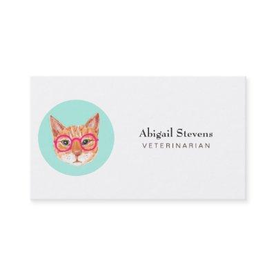 Cute Orange Tabby Cat Wearing Glasses