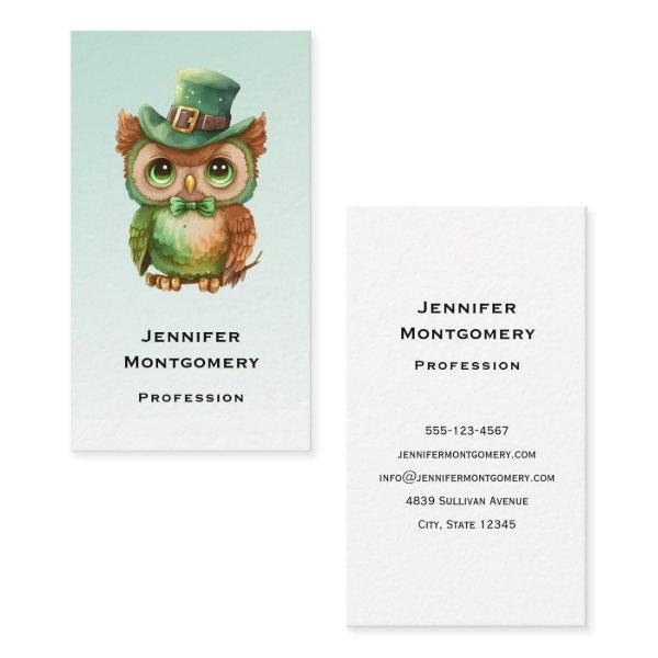 Cute Owl in a Green Top Hat