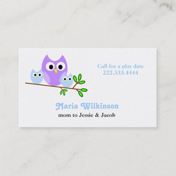 Cute Owls Mommy Card
