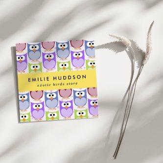 Cute Owls, Owl Pattern, Pet Shop, Bird Store Square