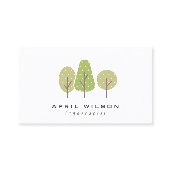 CUTE  PASTEL GREEN TREE TRIO LANDSCAPING SERVICE