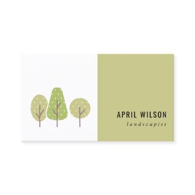 CUTE  PASTEL GREEN TREE TRIO LANDSCAPING SERVICE