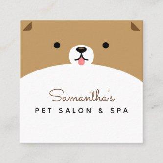 Cute Pet Face Dog Salon & Spa Funny Veterinarian Square
