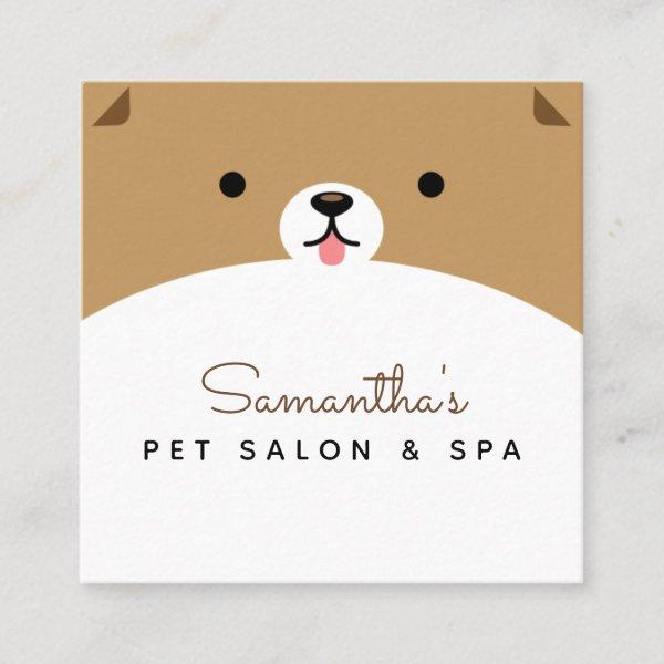 Cute Pet Face Dog Salon & Spa Funny Veterinarian Square