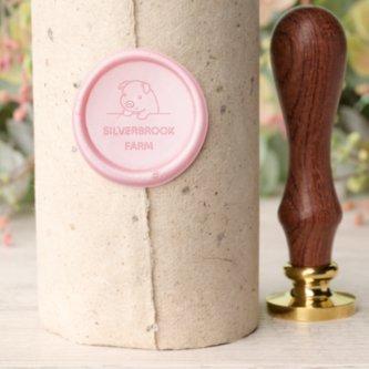 Cute Piglet Pig Farm Custom Name Wax Seal Stamp