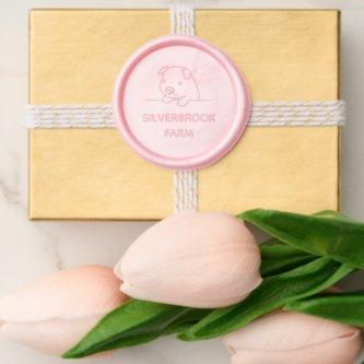 Cute Piglet Pig Farm Custom Name Wax Seal Sticker