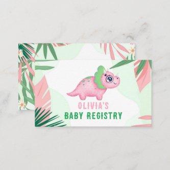 Cute Pink and Green Dinosaur Baby Registry