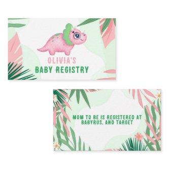 Cute Pink and Green Dinosaur Baby Registry