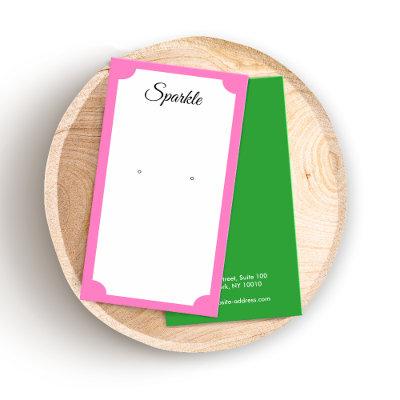 Cute Pink and Green Earring Display Card