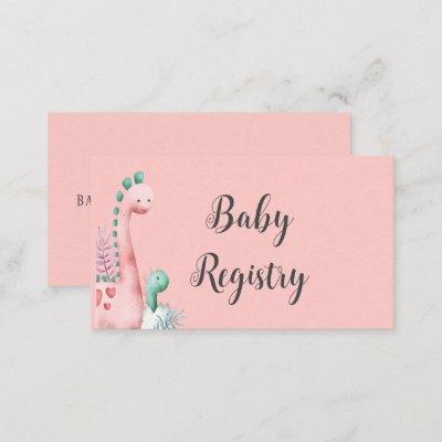 Cute Pink and Teal Dinosaurs Baby Girl Registry