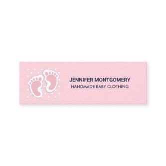 Cute Pink Baby Girl Footprints Mini