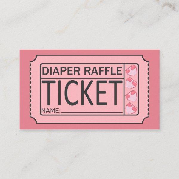 Cute Pink Black Diaper Baby Shower Raffle Tickets