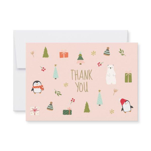 Cute Pink ChristmasSymbols Pattern
