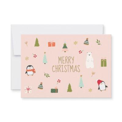 Cute Pink ChristmasSymbols Pattern