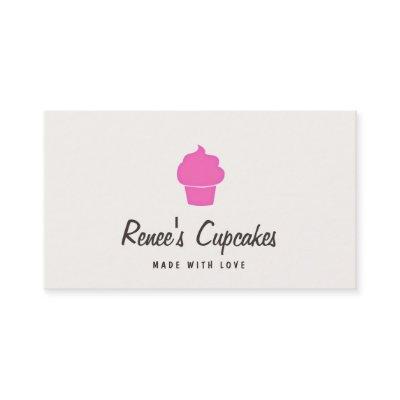 Cute Pink Cupcake Simple Retro Pastry Chef Cream