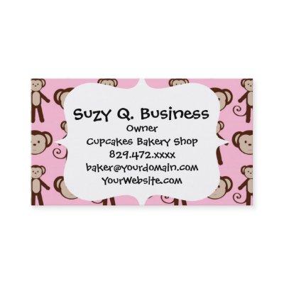 Cute Pink Girly Monkey Girl Collage Pattern